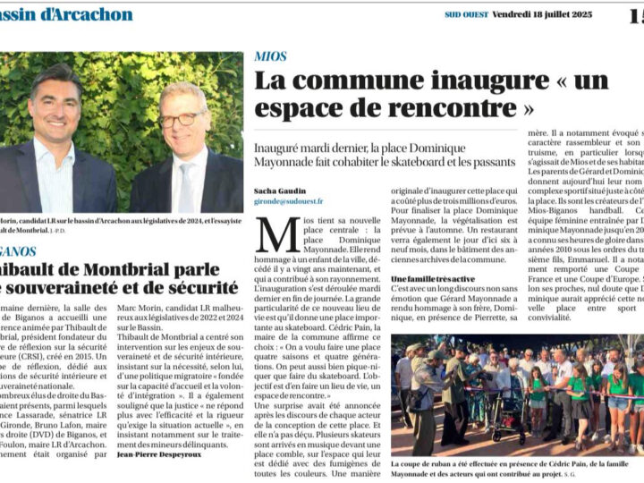 Thibault de Montbrial parle de souveraineté et de sécurité dans le bassin d’Arcachon